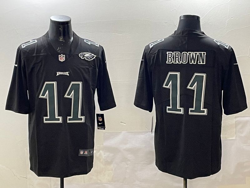 Men Philadelphia Eagles #11 Brown Black 2025 Nike Vapor Limited NFL Jersey style 34->philadelphia eagles->NFL Jersey